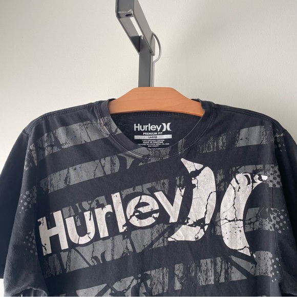 Hurley Organic Cotton Graphic Mens Tee Tshirt Black Size Large - Picture 5 of 6